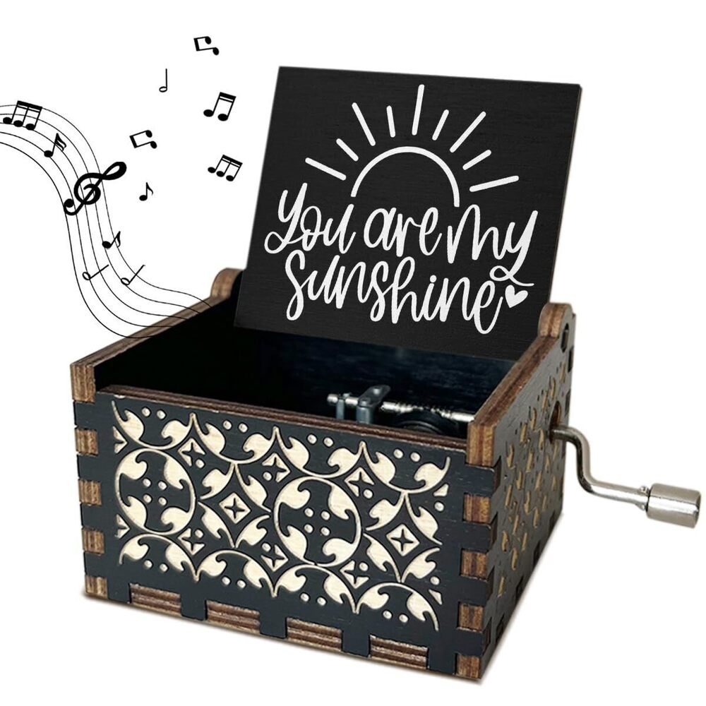 8739 U R My Sunshine Wooden Music Box with Handle Summer Gifts Vintage Hand
